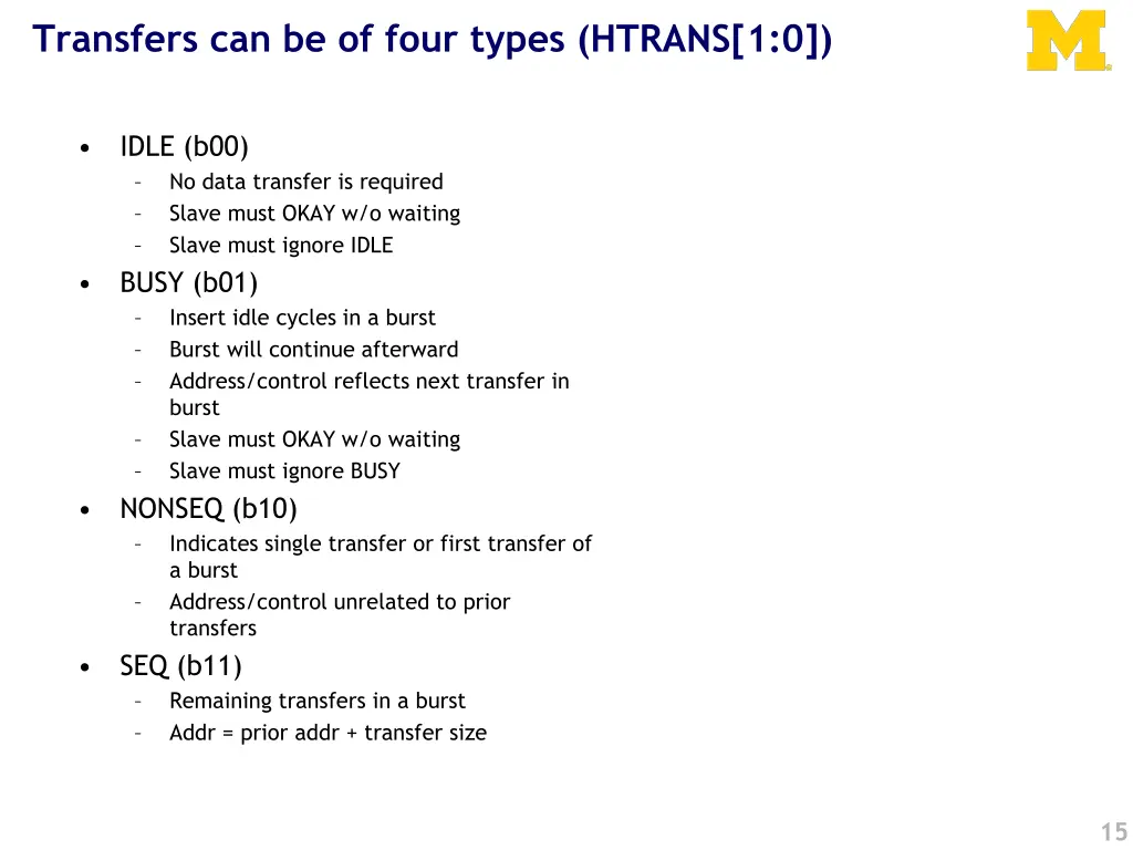 transfers can be of four types htrans 1 0