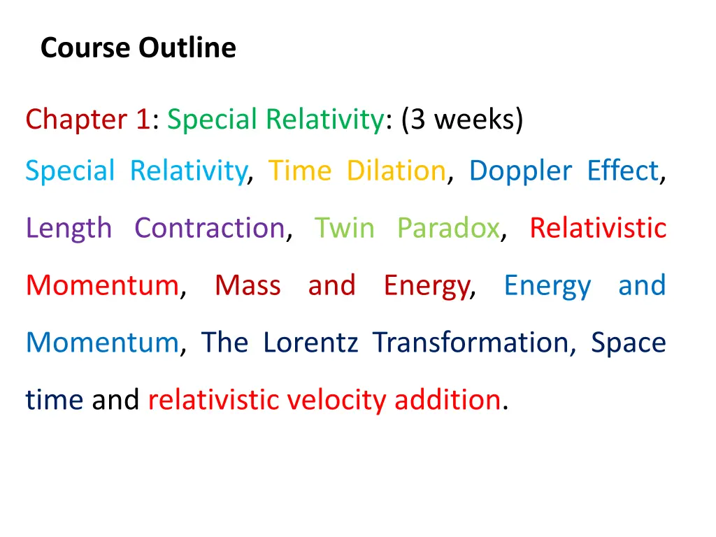 course outline