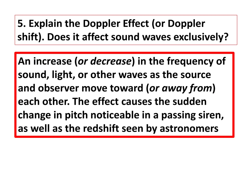 5 explain the doppler effect or doppler shift