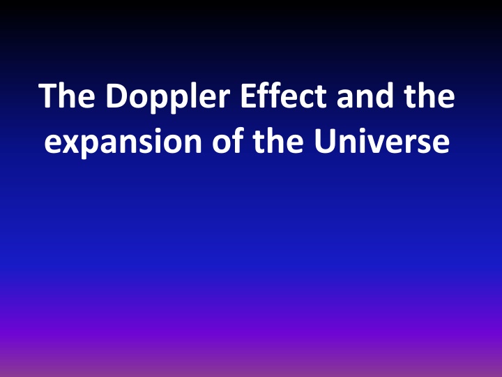 the doppler effect and the expansion