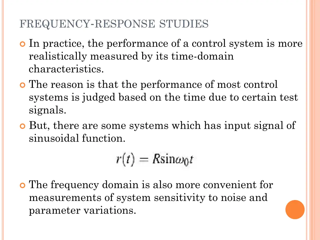 frequency response studies