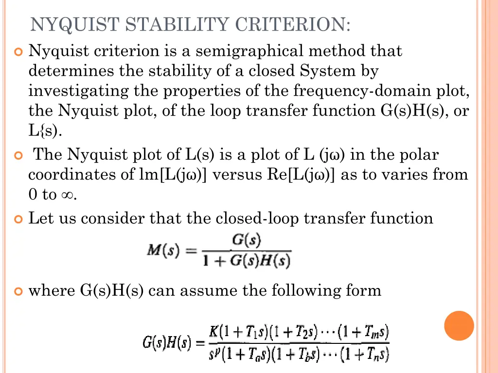 nyquist stability criterion nyquist criterion