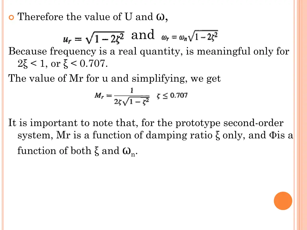 therefore the value of u and
