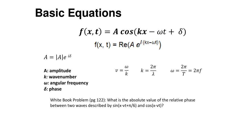 basic equations