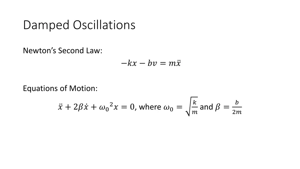 damped oscillations