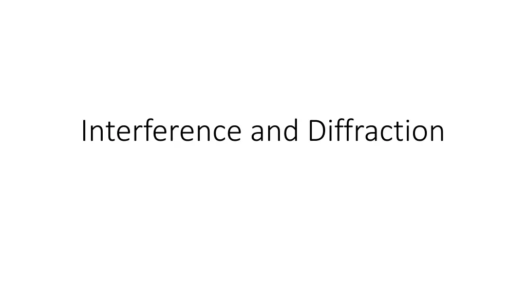 interference and diffraction