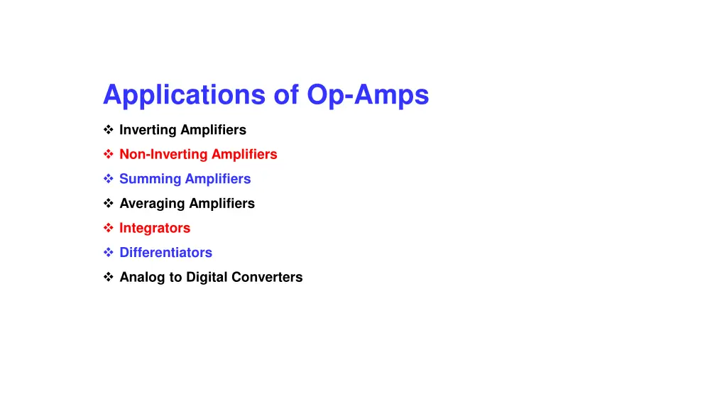 applications of op amps