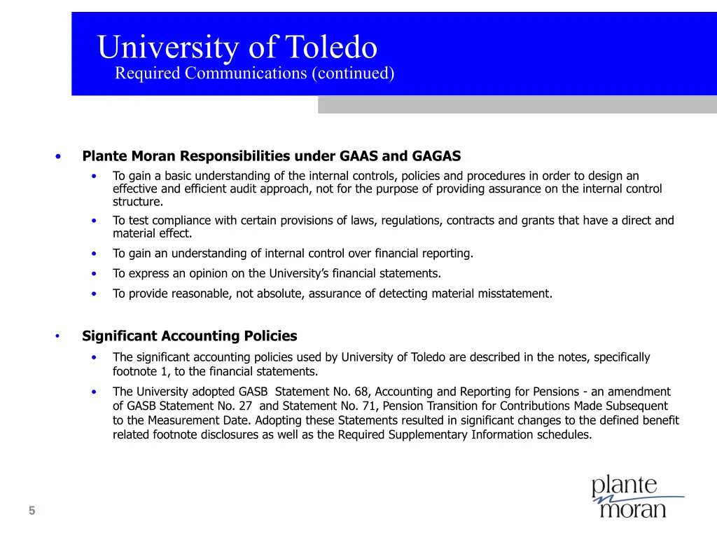 university of toledo required communications 1