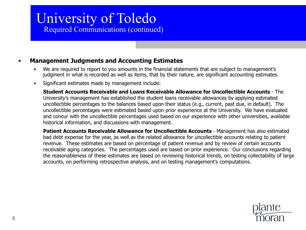 university of toledo required communications 2