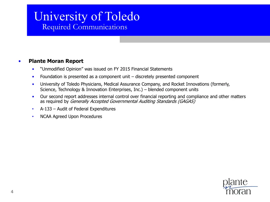 university of toledo required communications