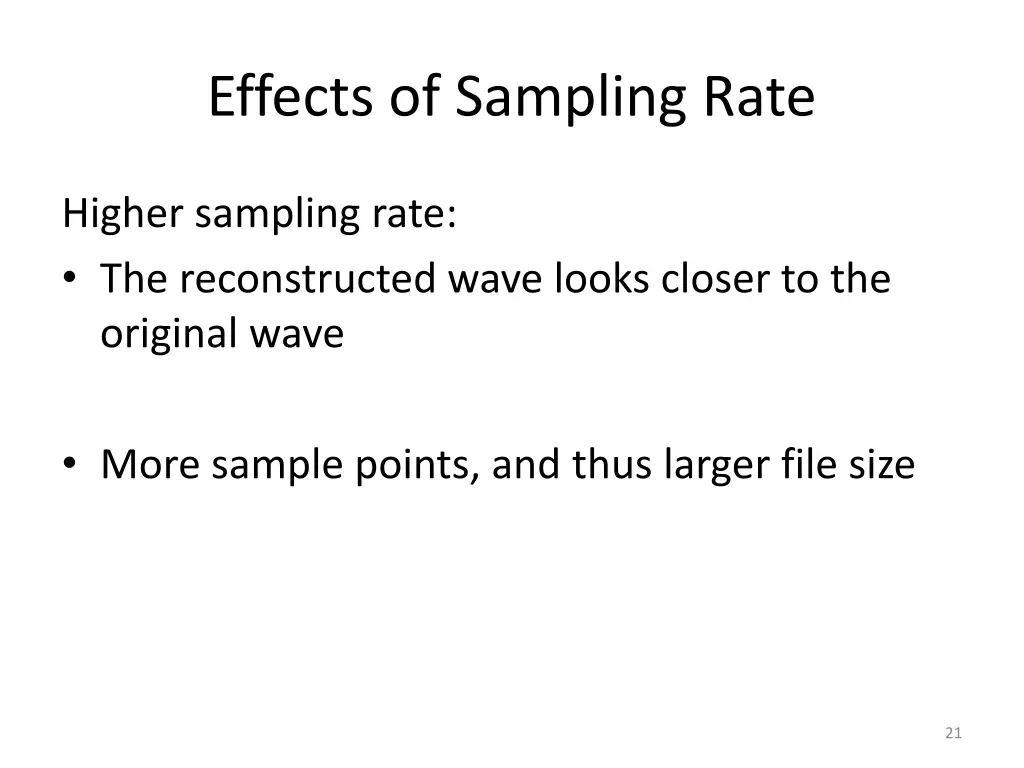 effects of sampling rate 1
