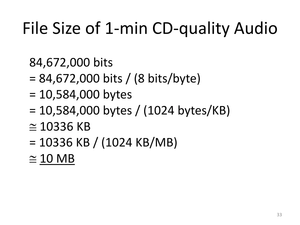 file size of 1 min cd quality audio 1