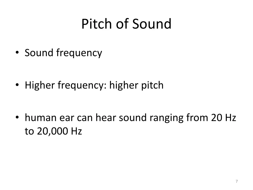 pitch of sound