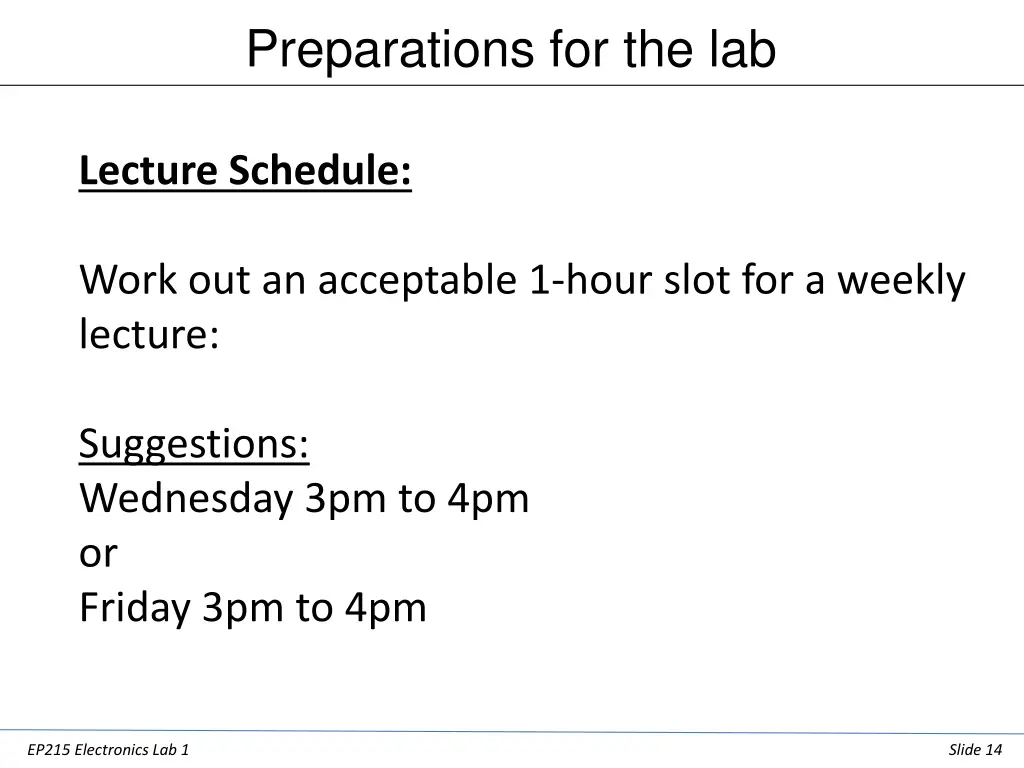 preparations for the lab 1