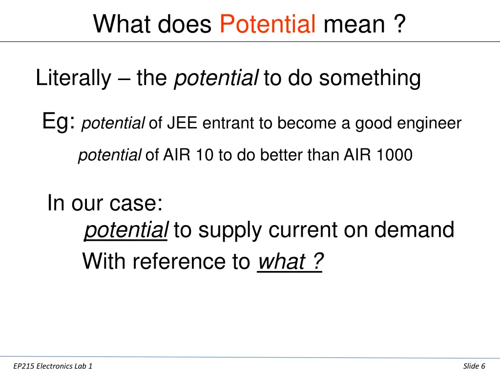 what does potential mean