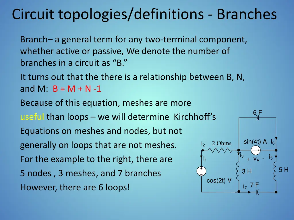 circuit topologies definitions branches