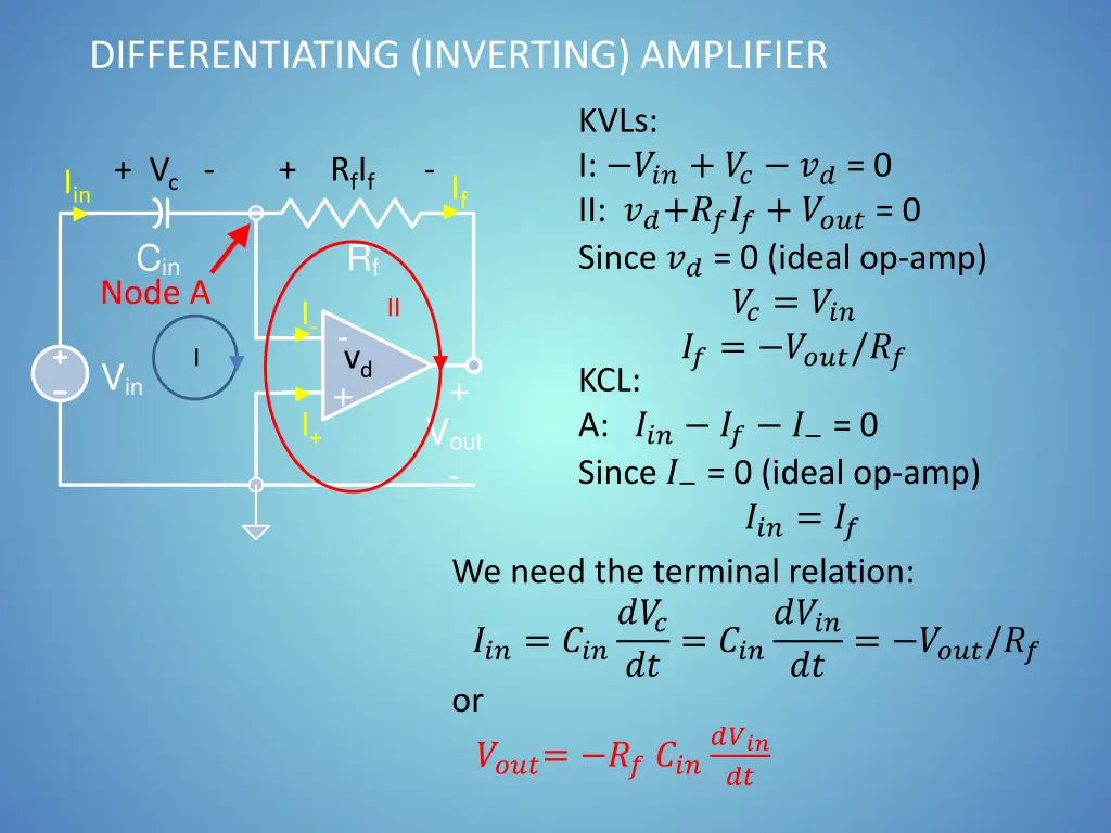 differentiating inverting amplifier