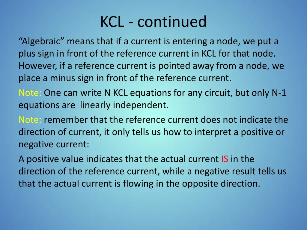 kcl continued