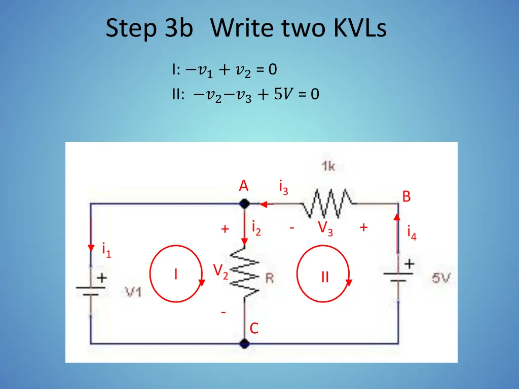 step 3b write two kvls