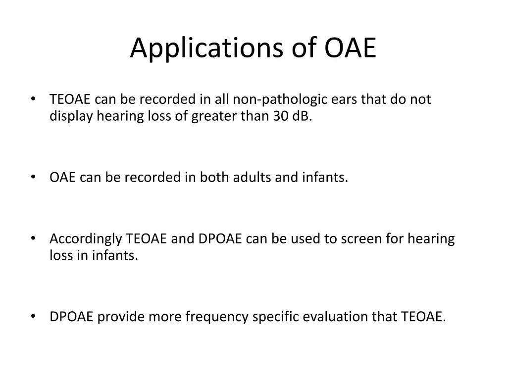 applications of oae