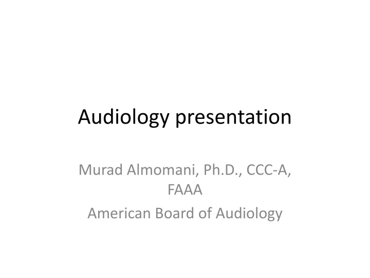 audiology presentation