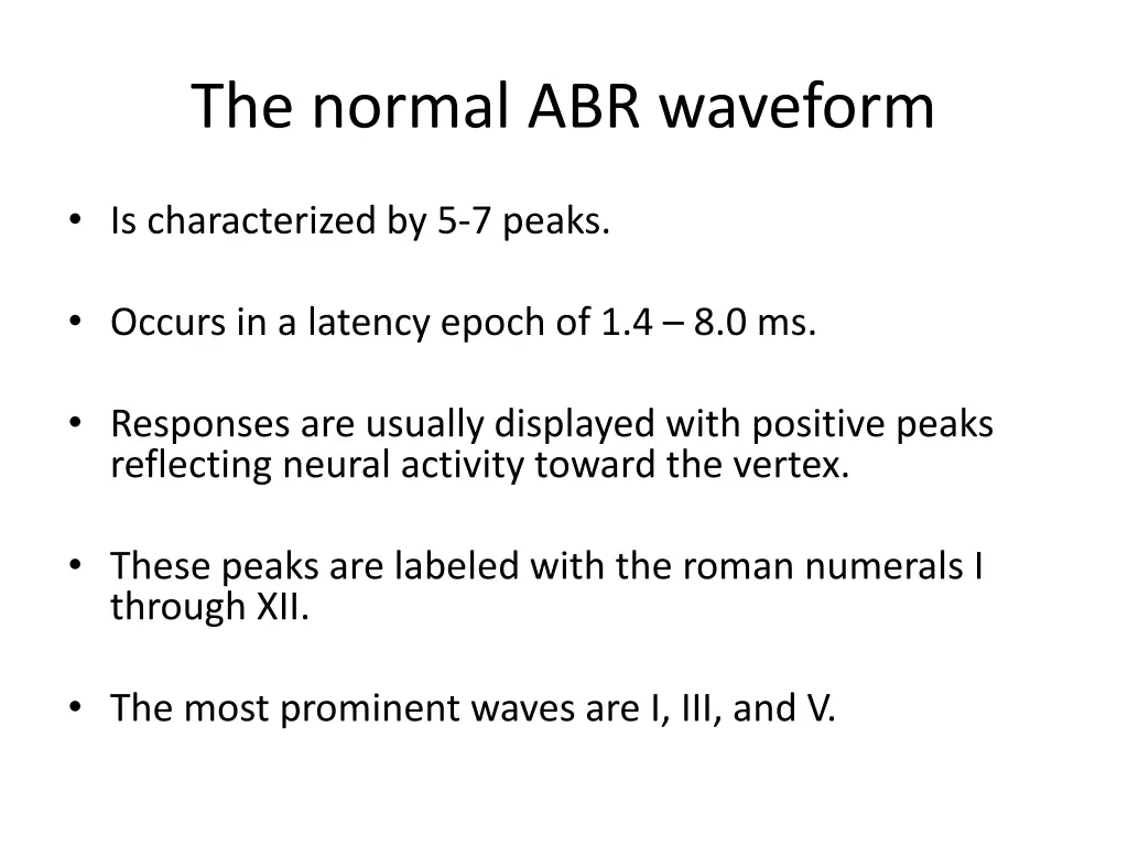 the normal abr waveform