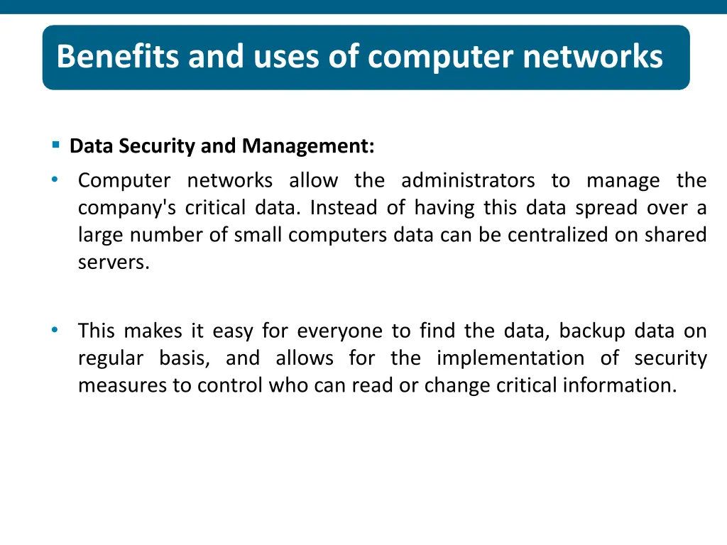 benefits and uses of computer networks 1