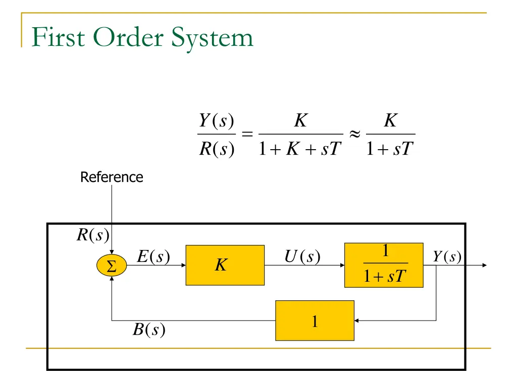first order system