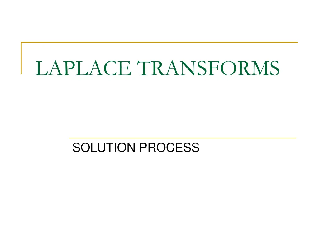 laplace transforms 1