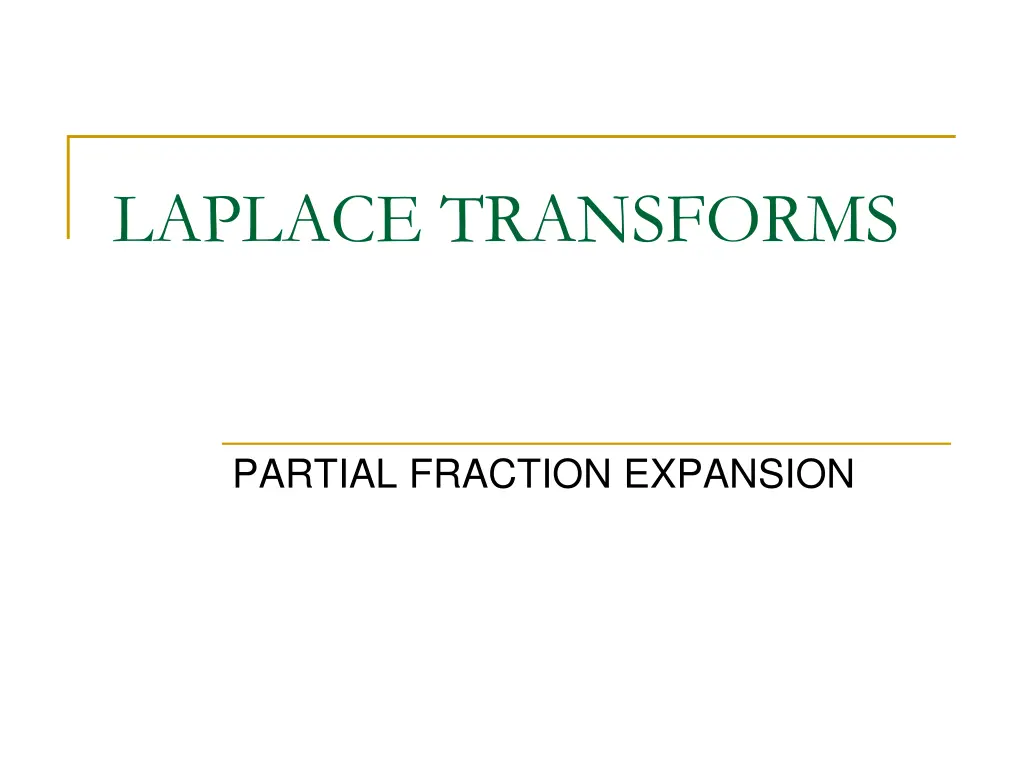 laplace transforms