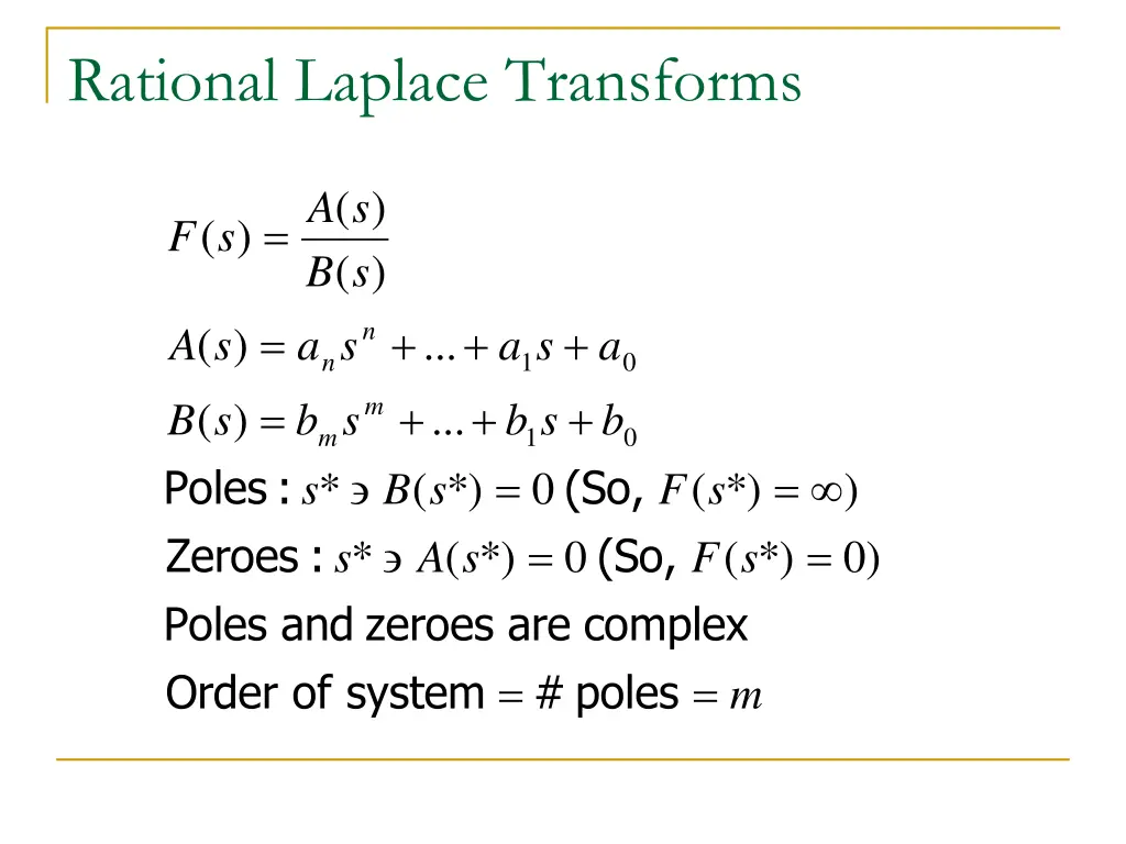 rational laplace transforms