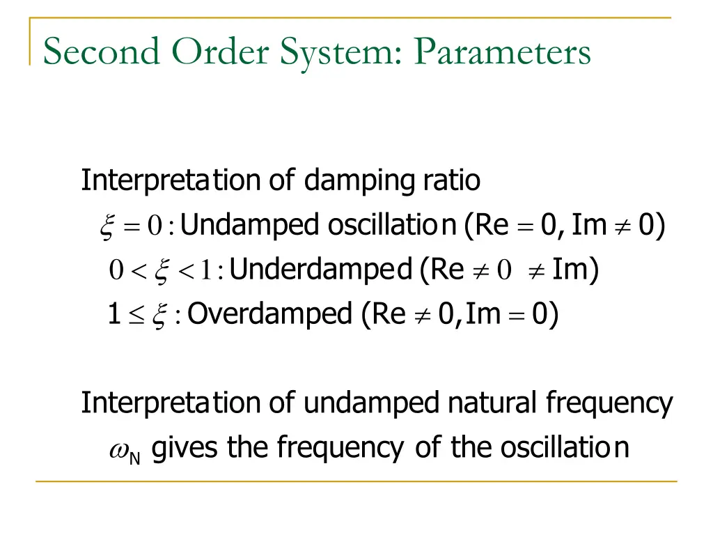 second order system parameters