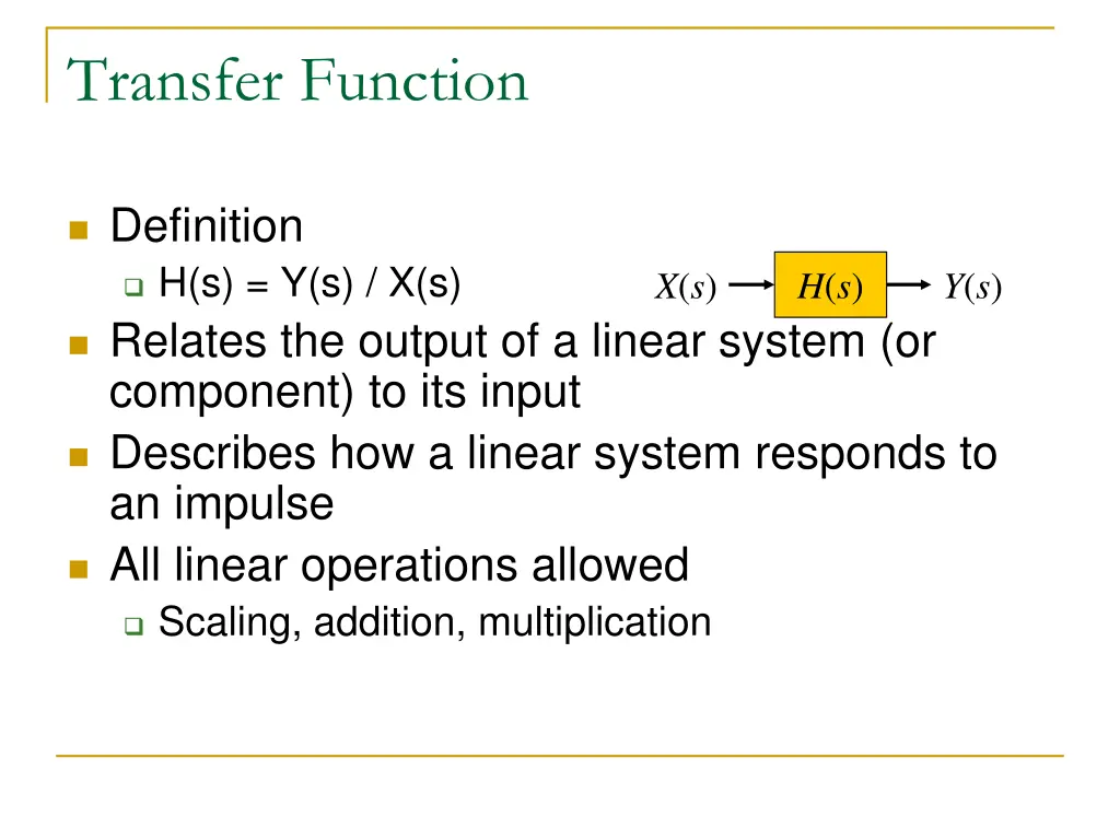 transfer function