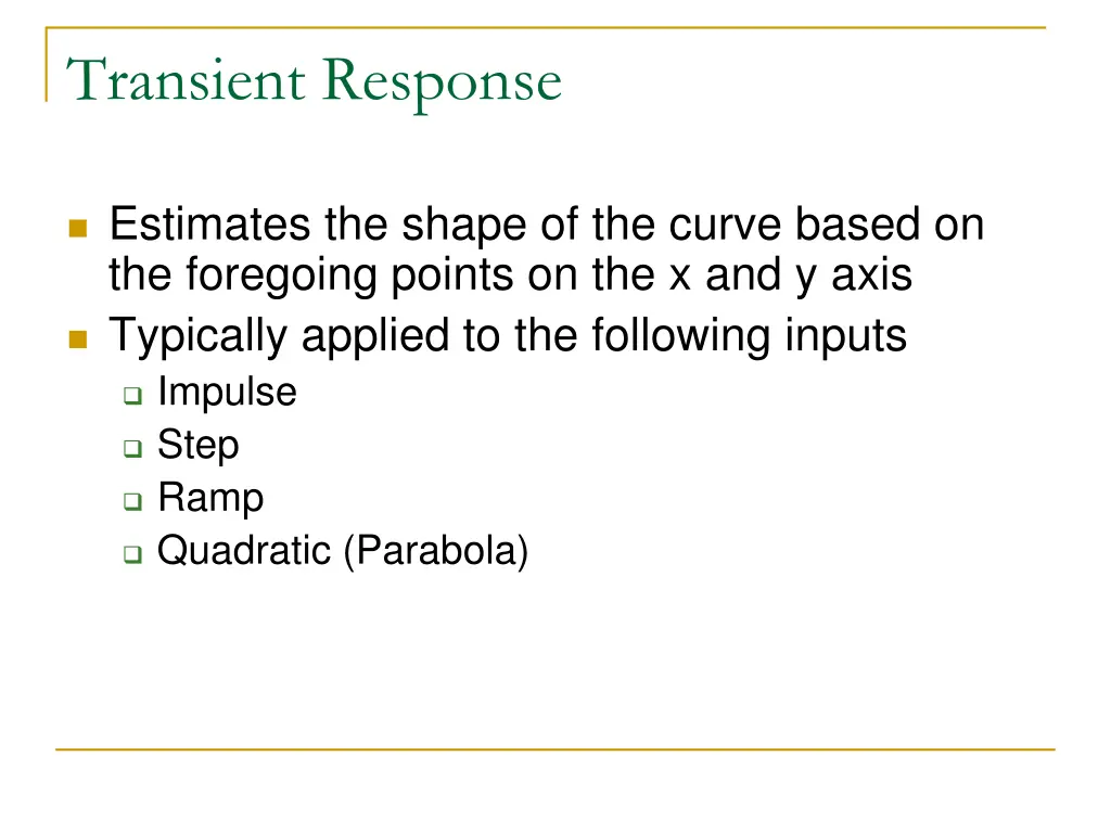 transient response