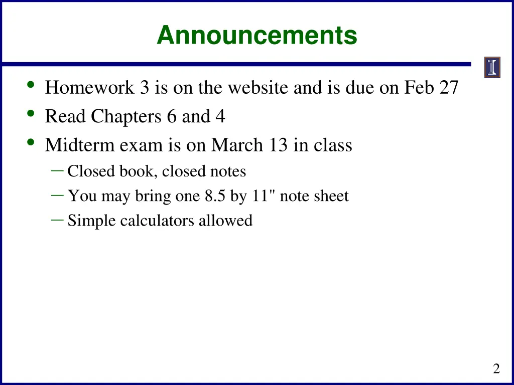 announcements