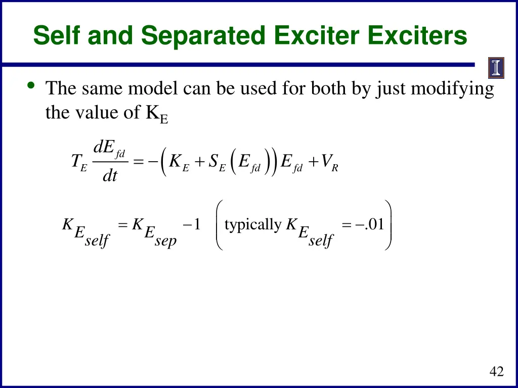 self and separated exciter exciters