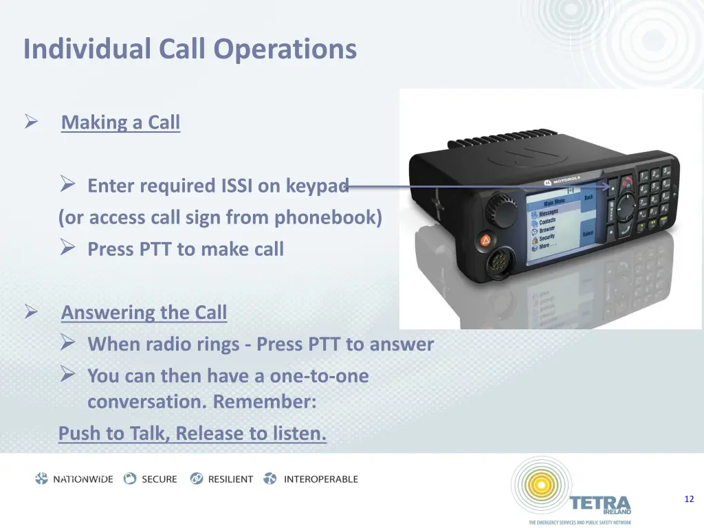 individual call operations