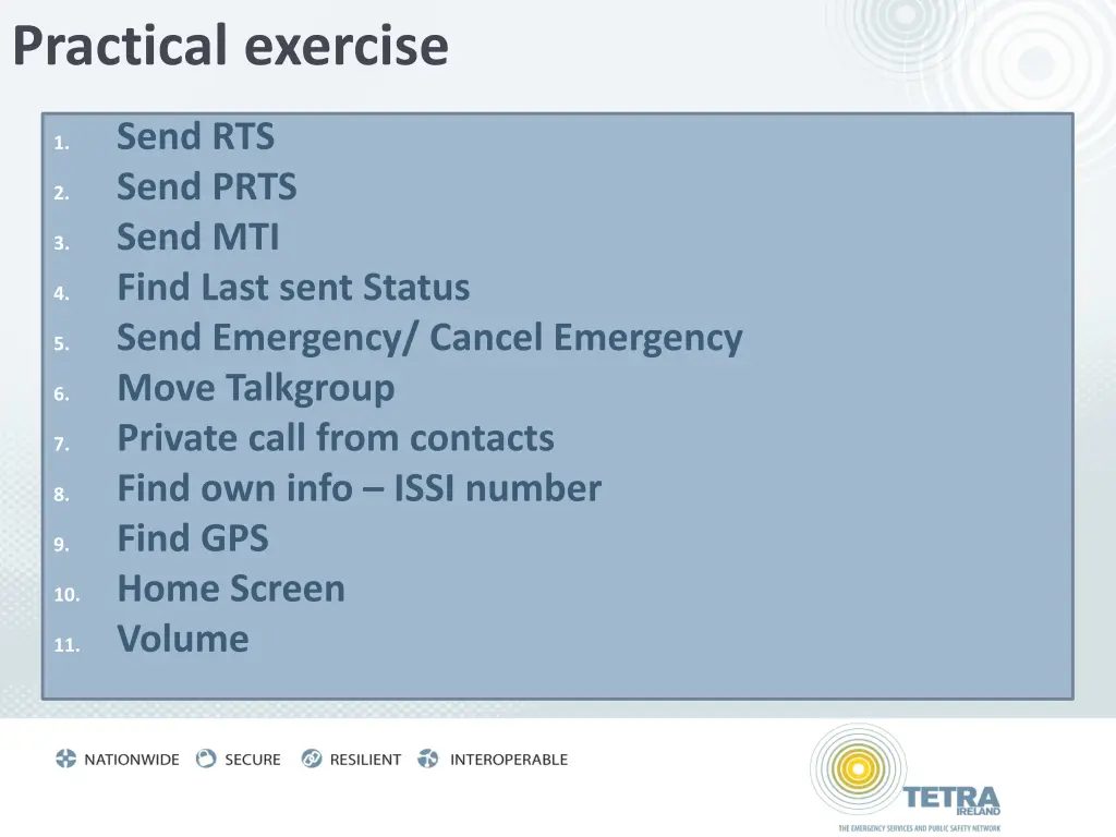 practical exercise
