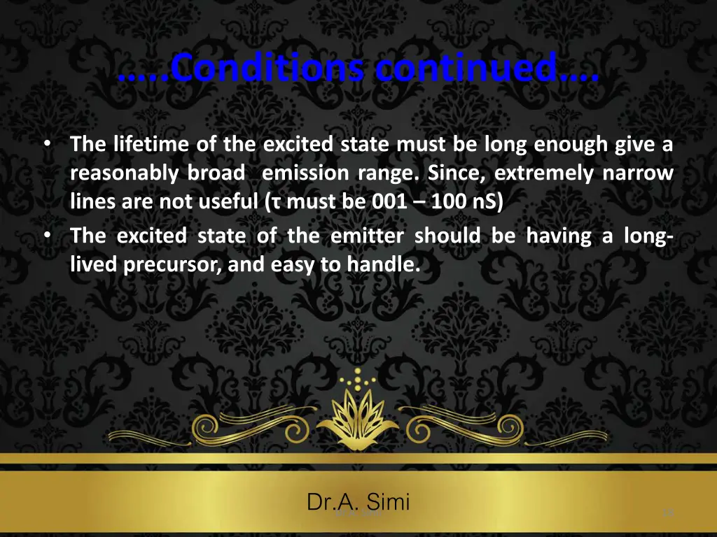 conditions continued