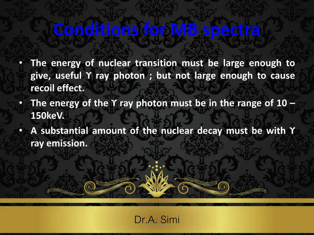 conditions for mb spectra