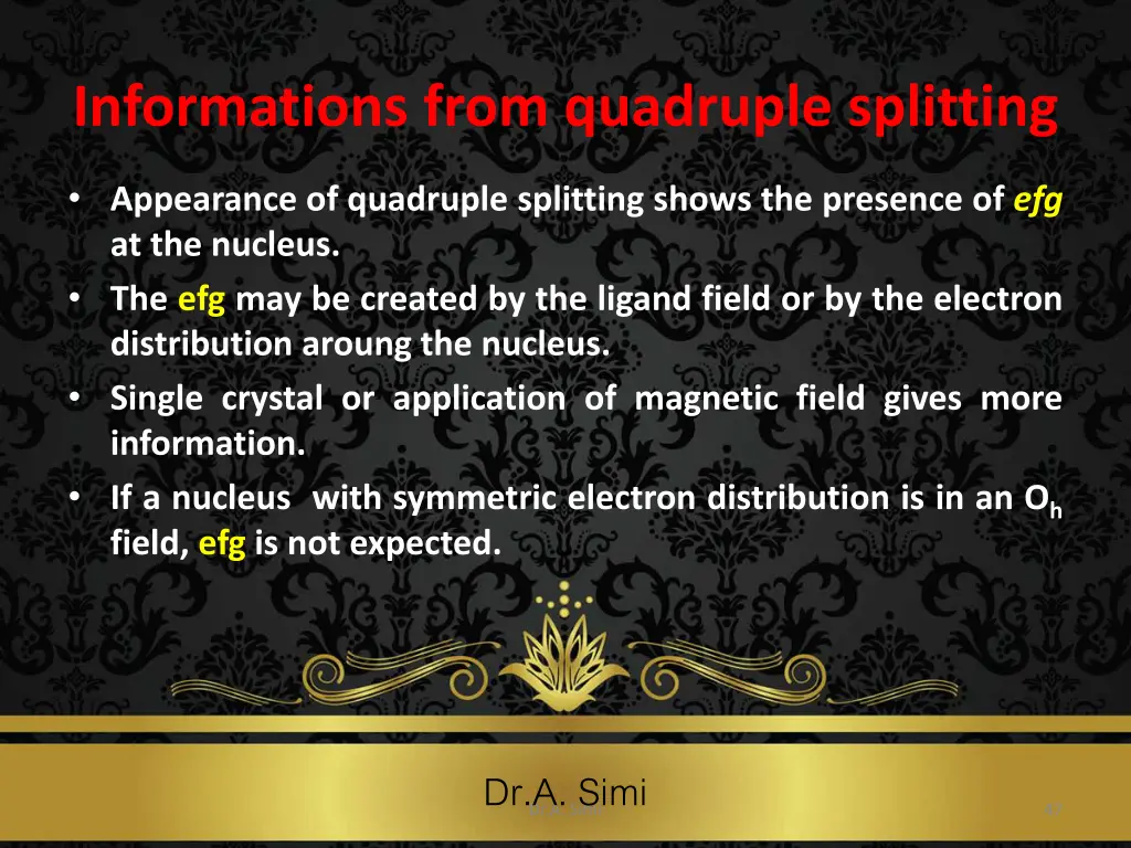 informations from quadruple splitting
