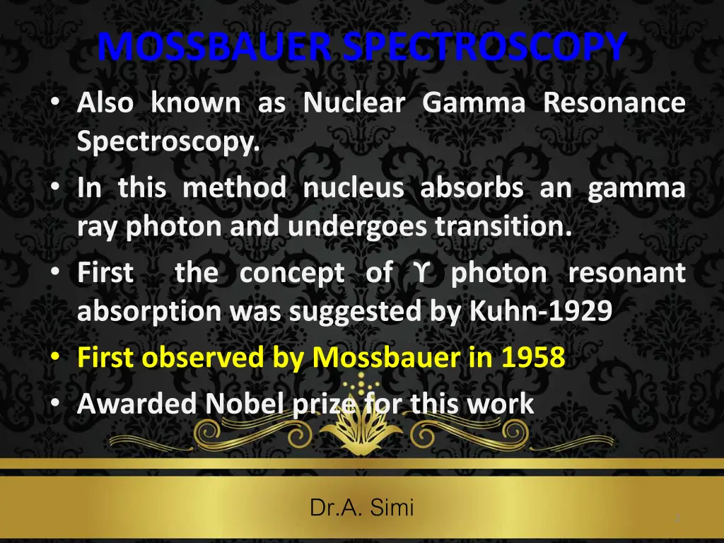 mossbauer spectroscopy also known as nuclear
