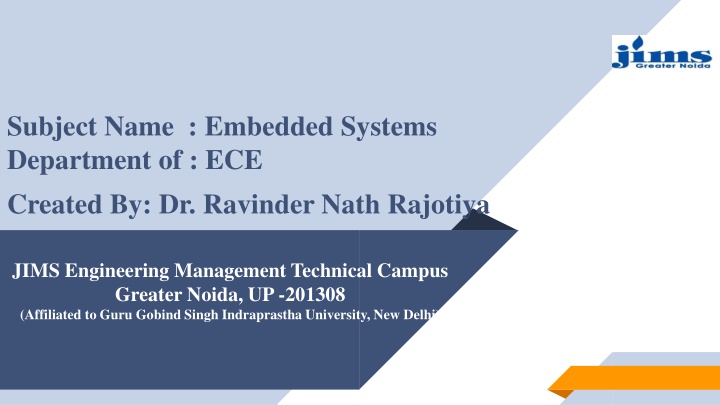 subject name embedded systems department