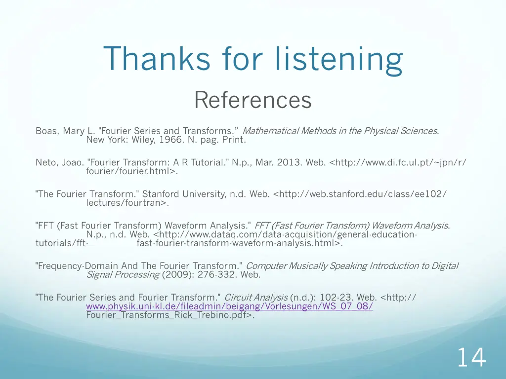 thanks for listening references