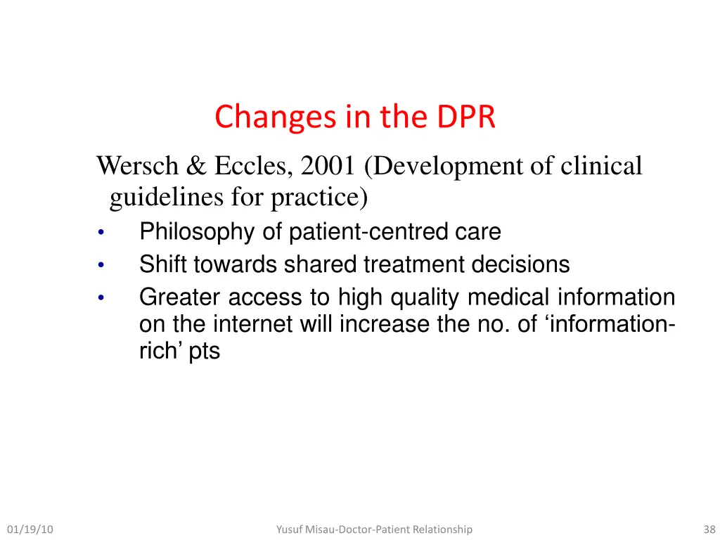 changes in the dpr