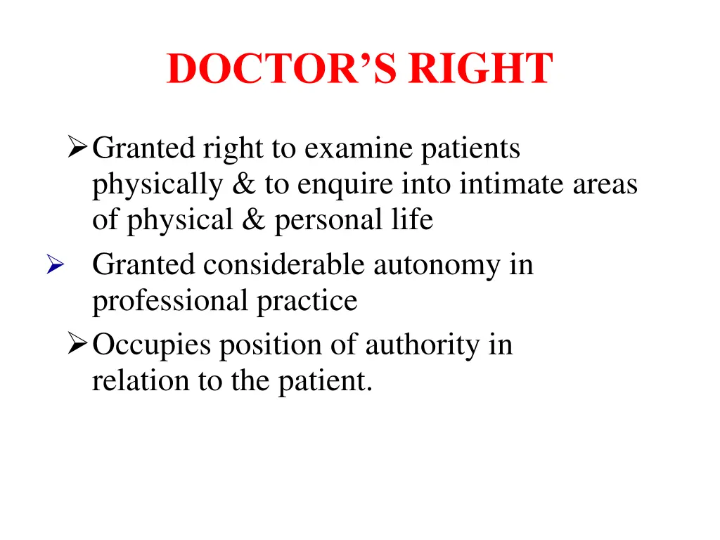 doctor s right