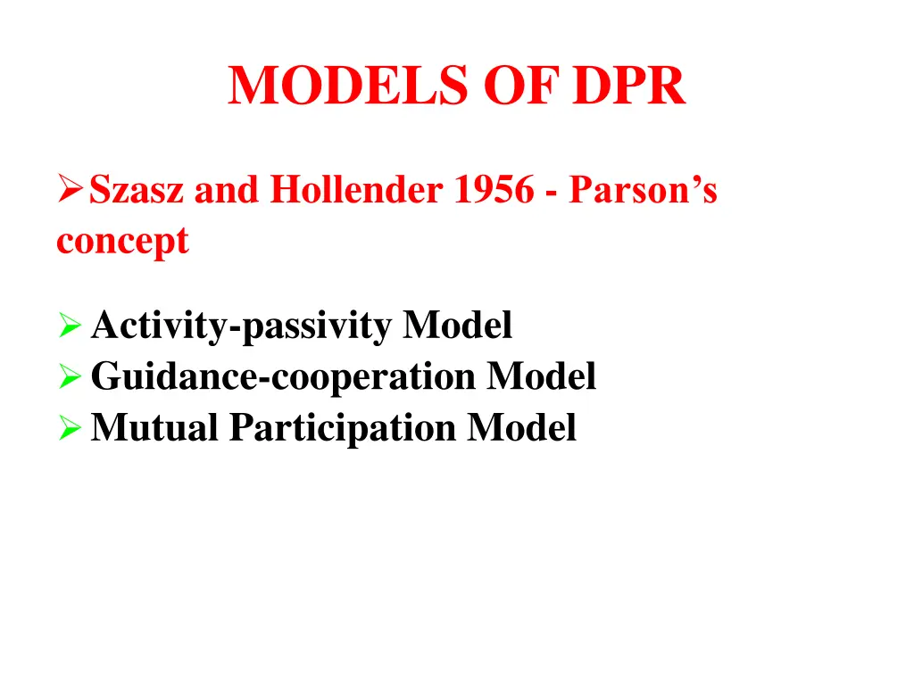 models of dpr
