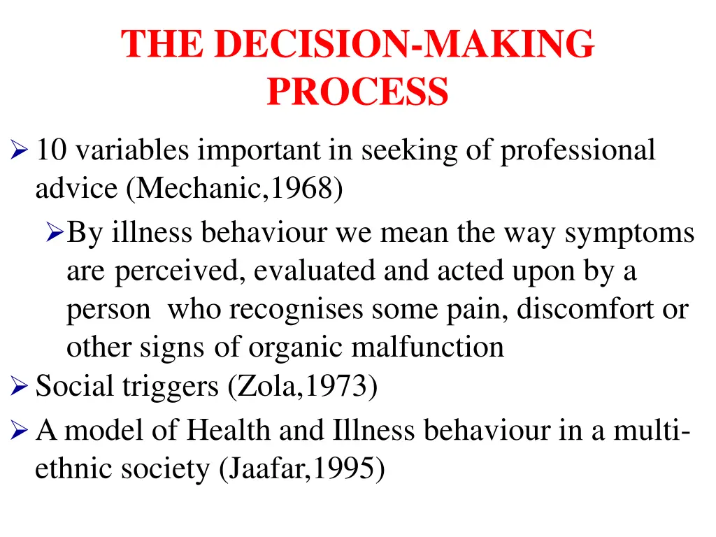 the decision making process