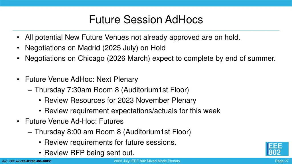 future session adhocs