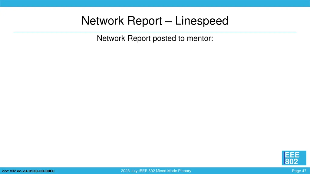 network report linespeed